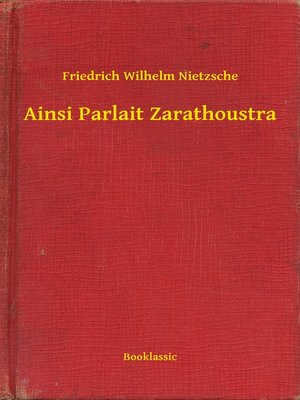 cover image of Ainsi Parlait Zarathoustra